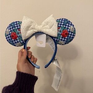 Floral Gingham Cottage Minnie Ears
